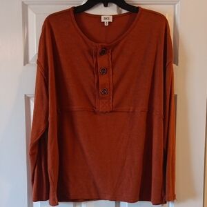 BKE Long Sleeved Burnt Orange Shirt